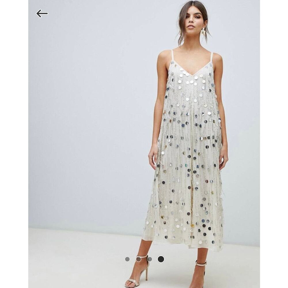 French Connection Baani Fringe Sequin Jumpsuit Party, Rave, New Years- NWT - Picture 2 of 10